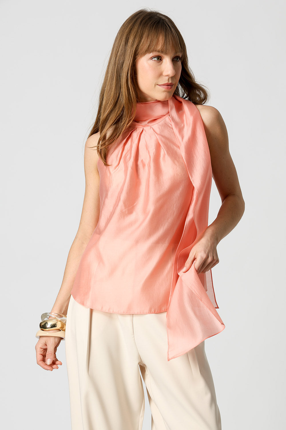 Blusa Regata Com Faixa Versátil - SALMAO