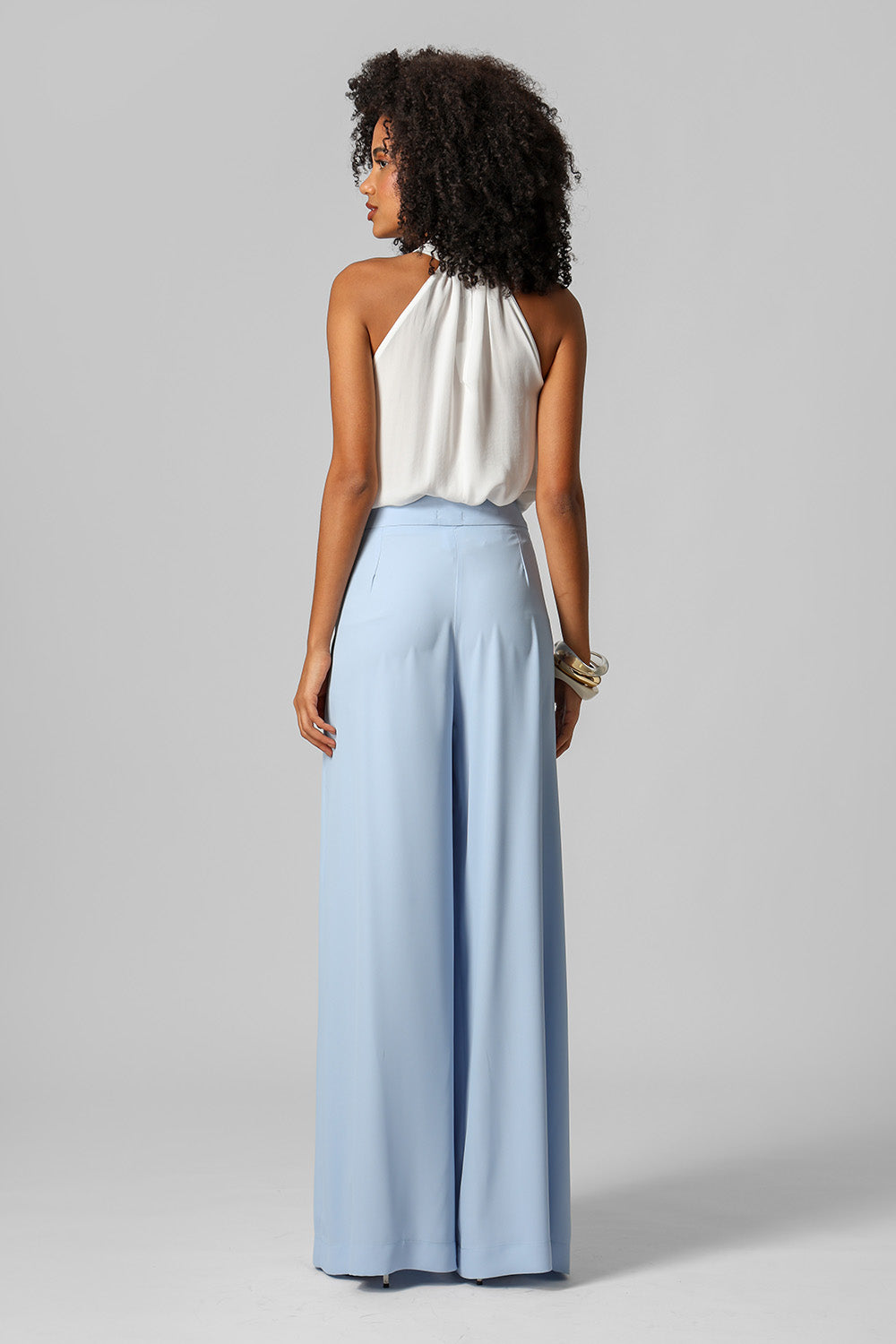 Blusa Transpassada Com Passante Dourado - OFF WHITE