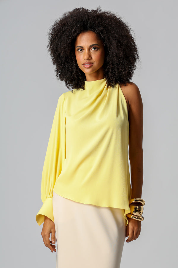Blusa Assimétrica De Ombro Único - AMARELO