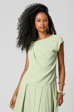 Blusa Com Metal Dourado - VERDE CL