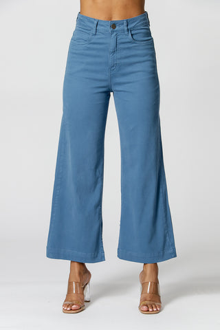 Calça Cropped Abertura Barra - DENIM