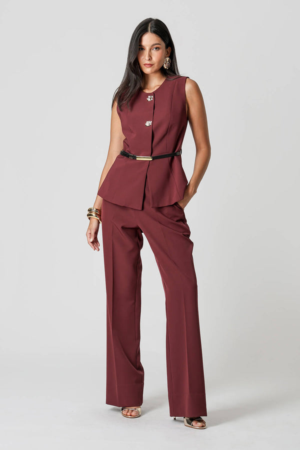 Blusa Colete Alfaiataria Com Botões