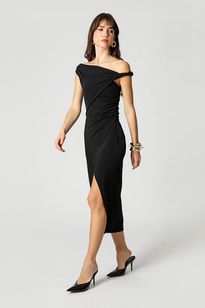 Vestido Midi Com Alça Torcida