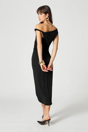 Vestido Midi Com Alça Torcida