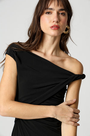 Vestido Midi Com Alça Torcida