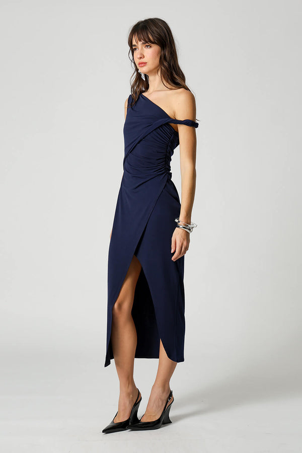 Vestido Midi Com Alça Torcida