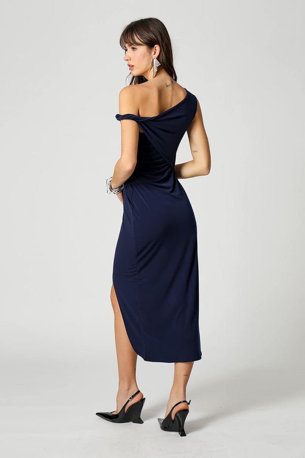 Vestido Midi Com Alça Torcida