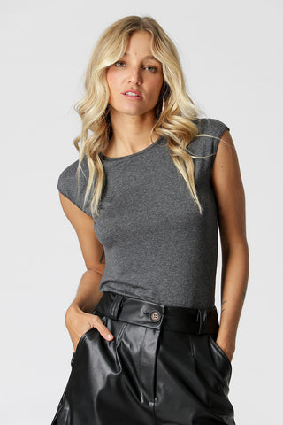 Blusa Com Manga Curta - PRETO MESCLA