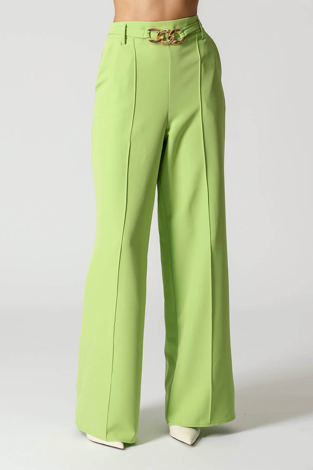 Calça Pantalona Alfaiataria Com Cinto 3 Argolas TRIMIX