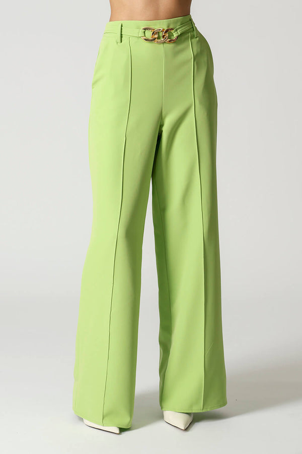 Calça Pantalona Alfaiataria Com Cinto 3 Argolas TRIMIX