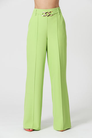 Calça Pantalona Alfaiataria Com Cinto - FOLHA