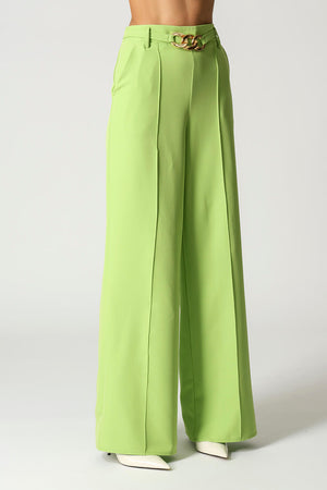 Calça Pantalona Alfaiataria Com Cinto 3 Argolas TRIMIX