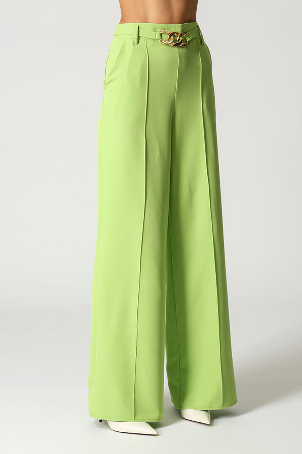 Calça Pantalona Alfaiataria Com Cinto 3 Argolas TRIMIX
