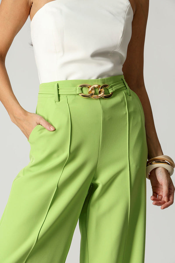Calça Pantalona Alfaiataria Com Cinto 3 Argolas TRIMIX