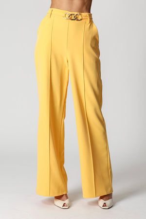 Calça Pantalona Alfaiataria Com Cinto 3 Argolas TRIMIX