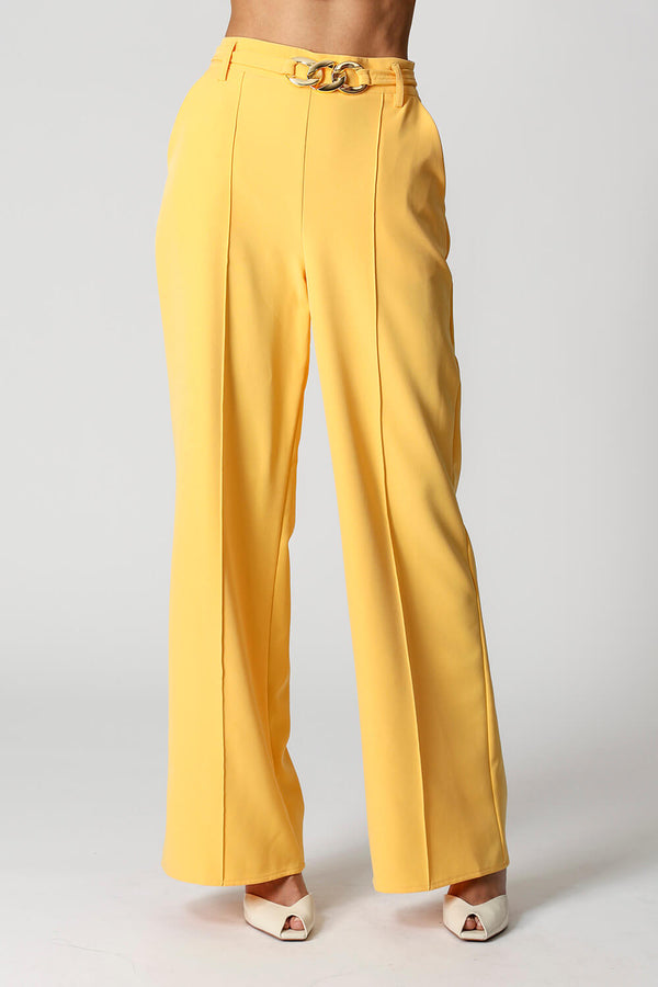 Calça Pantalona Alfaiataria Com Cinto 3 Argolas TRIMIX