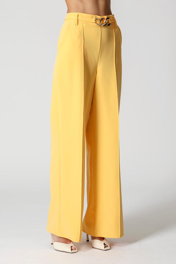 Calça Pantalona Alfaiataria Com Cinto 3 Argolas TRIMIX