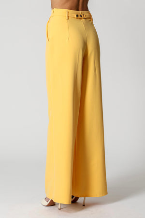 Calça Pantalona Alfaiataria Com Cinto 3 Argolas TRIMIX