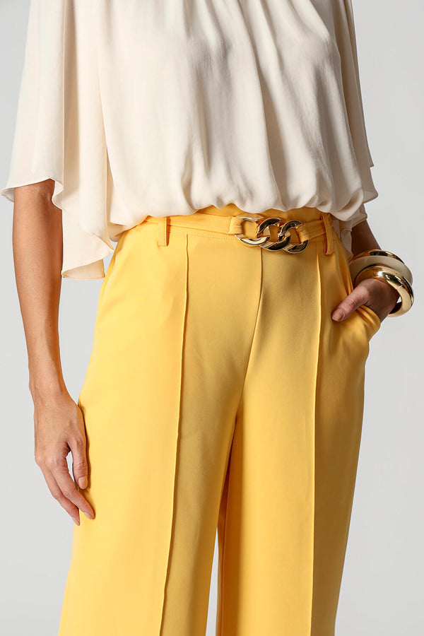 Calça Pantalona Alfaiataria Com Cinto 3 Argolas TRIMIX