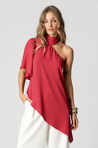 Blusa Assimétrica Com Gola - VINHO
