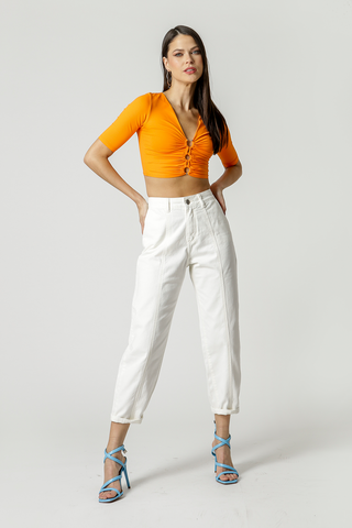 Blusa Calada con Anillas - TANGERINA 1