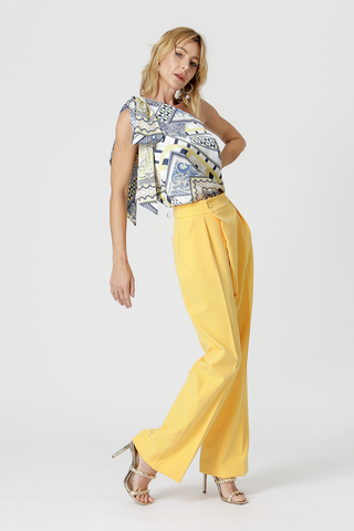 Blusa Ombro Único Com Lenço - MARINHO 7178