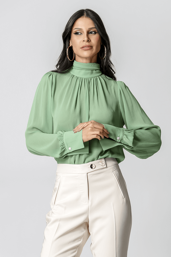 Blusa Gola Alta Com Amarração