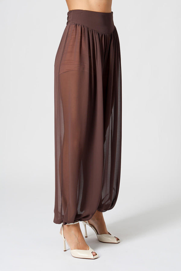 Calça Aladim Em Chiffon Glass