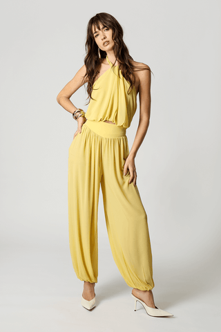 Calça Aladim Em Chiffon Glass - AMARELO