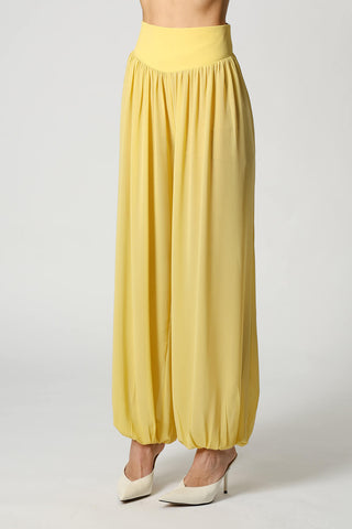 Calça Aladim Em Chiffon Glass - AMARELO
