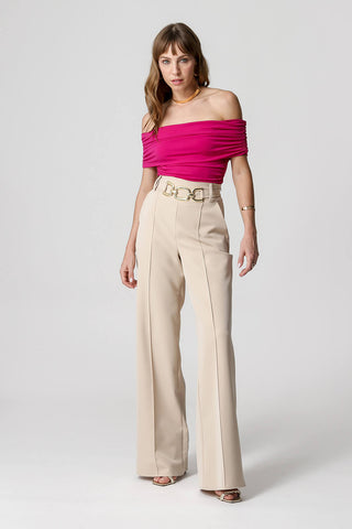 Blusa con hombros descubiertos - MAGENTA