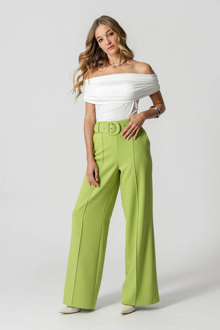Blusa con hombros descubiertos - BLANCO ROJO