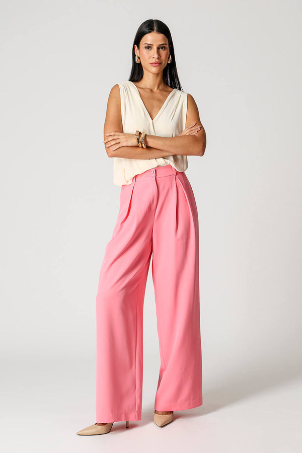 Calça Pantalona Com Prega TRIMIX