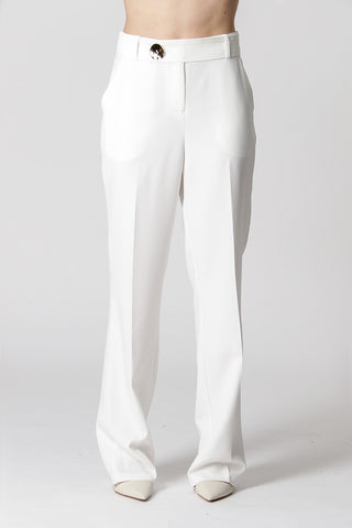 Calça Reta Alfaiataria - OFF WHITE