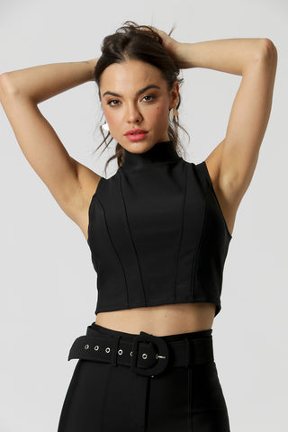 Blusa con aberturas y cuello - NEGRO 1