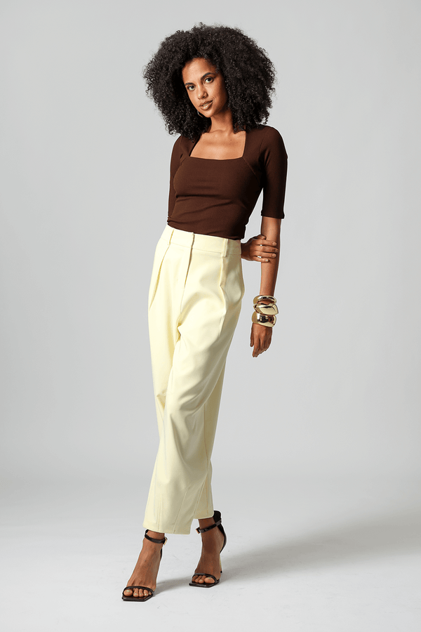 Blusa Decote Quadrado Manga Midi