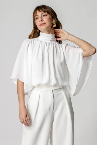 Blusa Bubble Manga Angel - BLANCO ROJO