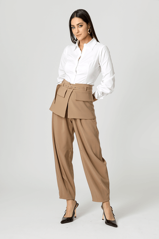Calça Barrel Com Pregas e Bolsos - FENDI