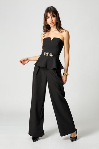 Blusa Peplum Strapless - PRETO