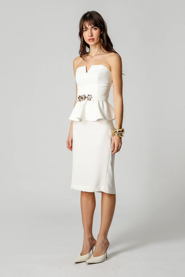 Blusa Peplum Strapless