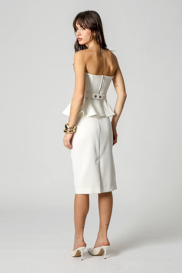 Blusa Peplum Strapless