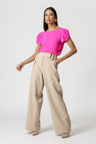 Blusa Manga Tulipa - PINK NEON