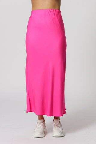 Saia De Cetim Slim Midi - PINK 1