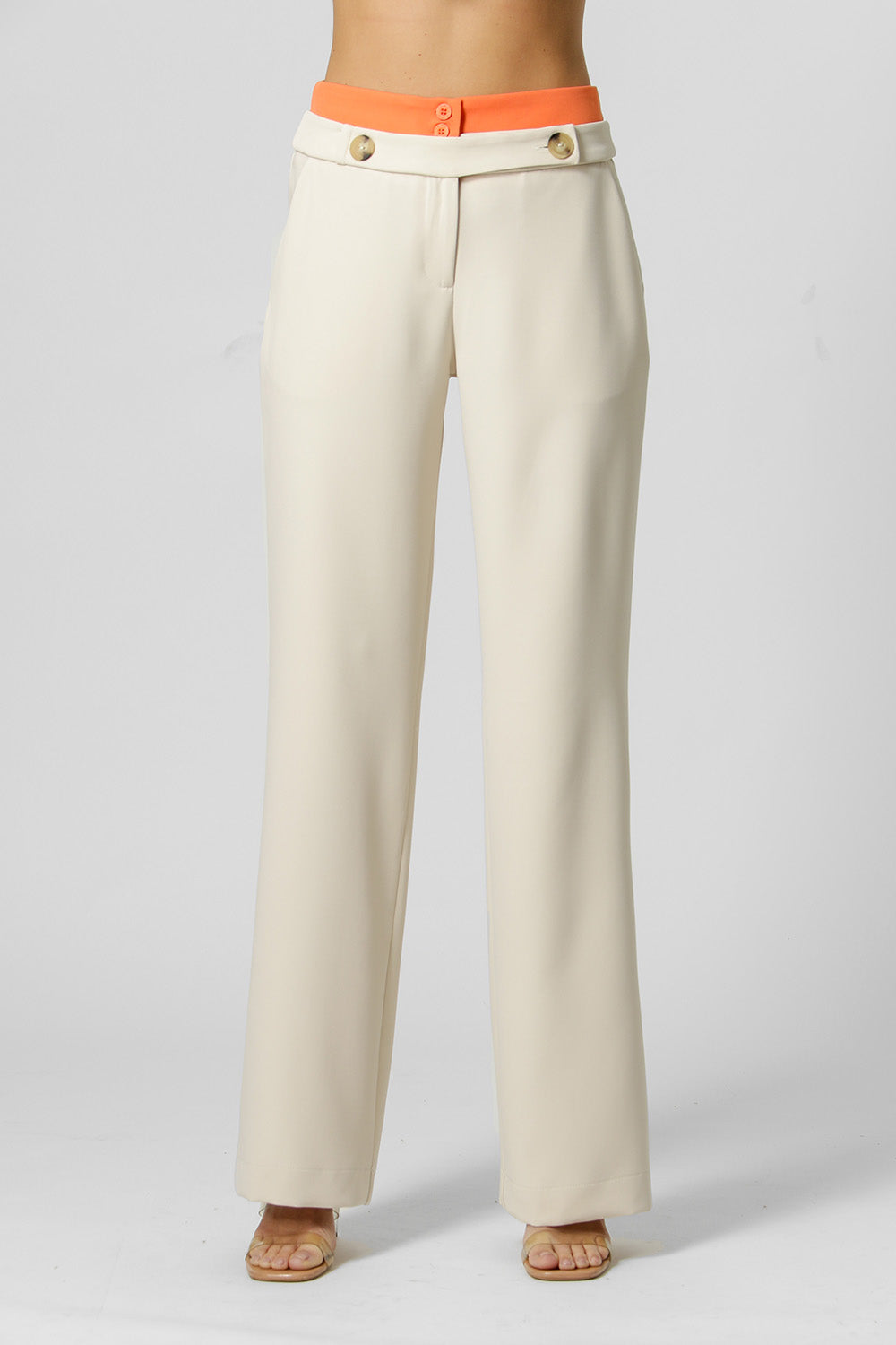 Pantalones rectos con doble cinturilla - ICE