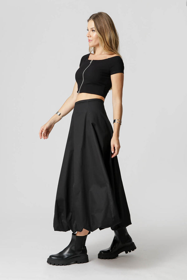 Blusa Ombro a Ombro Com Zíper