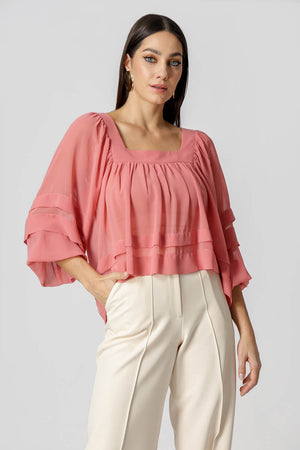 Bata de Manga Bufante Com Pregas