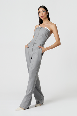 Top de corsé de raya diplomática - GRIS 90143