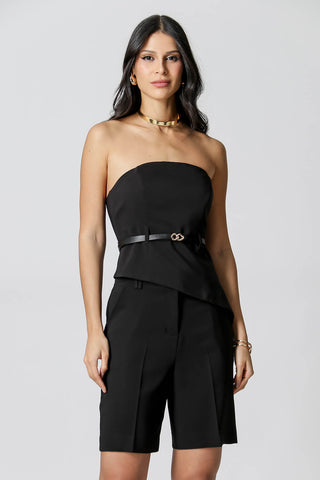 Blusa Alfaiataria Com Cinto - PRETO 1