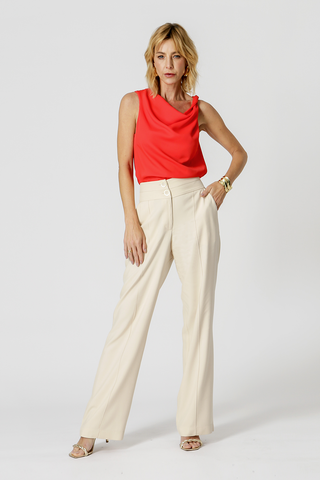 Pantalones de doble cintura - BEIGE