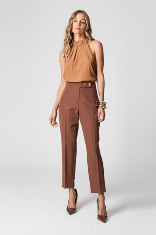 Blusa Gola Alta Com Botão - TERRA